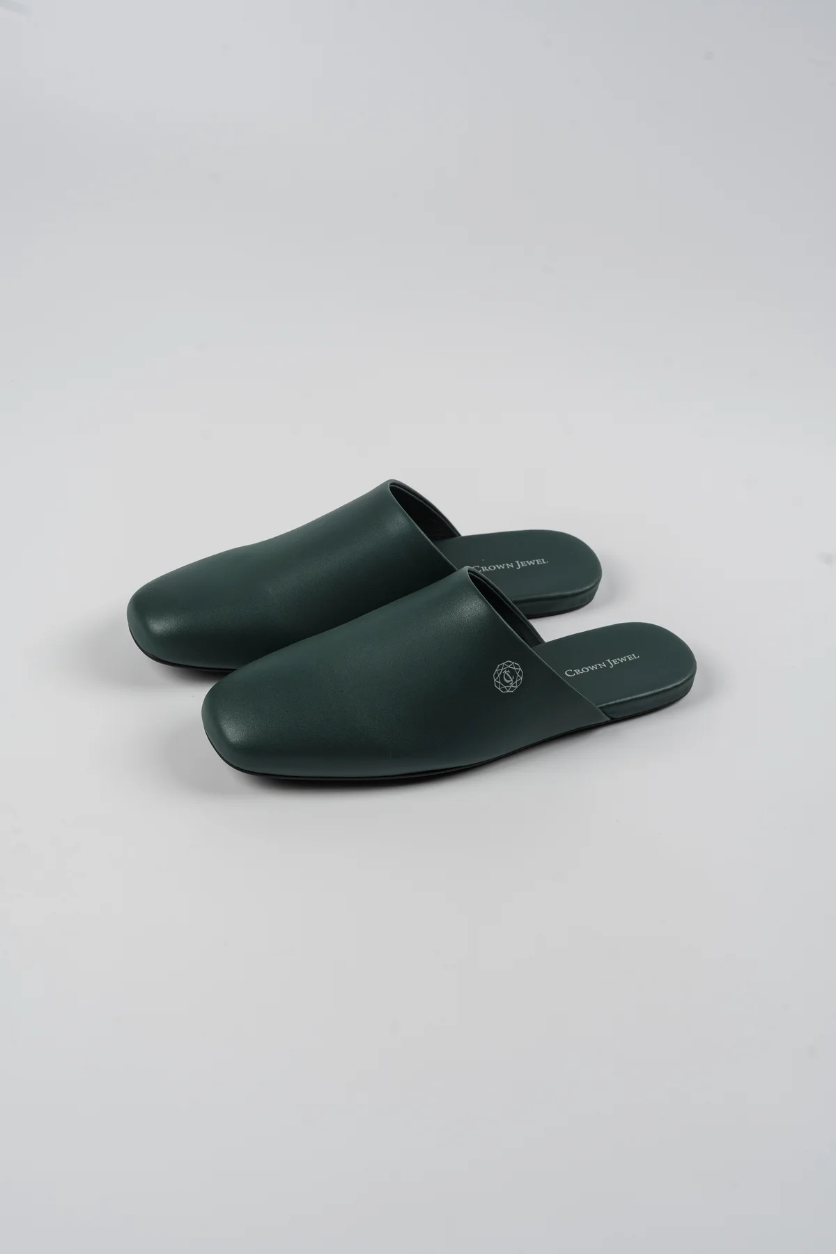 Crown Jewel Leather Slippers